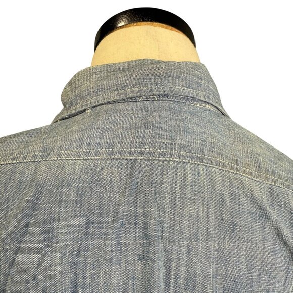 Vintage 60s King Kole Blue Chambray Shirt S/S Button-Up Mens Cotton Medium - Picture 8 of 11